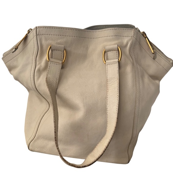 YSL Cream Leather Tote Bag - Picture 2 of 16